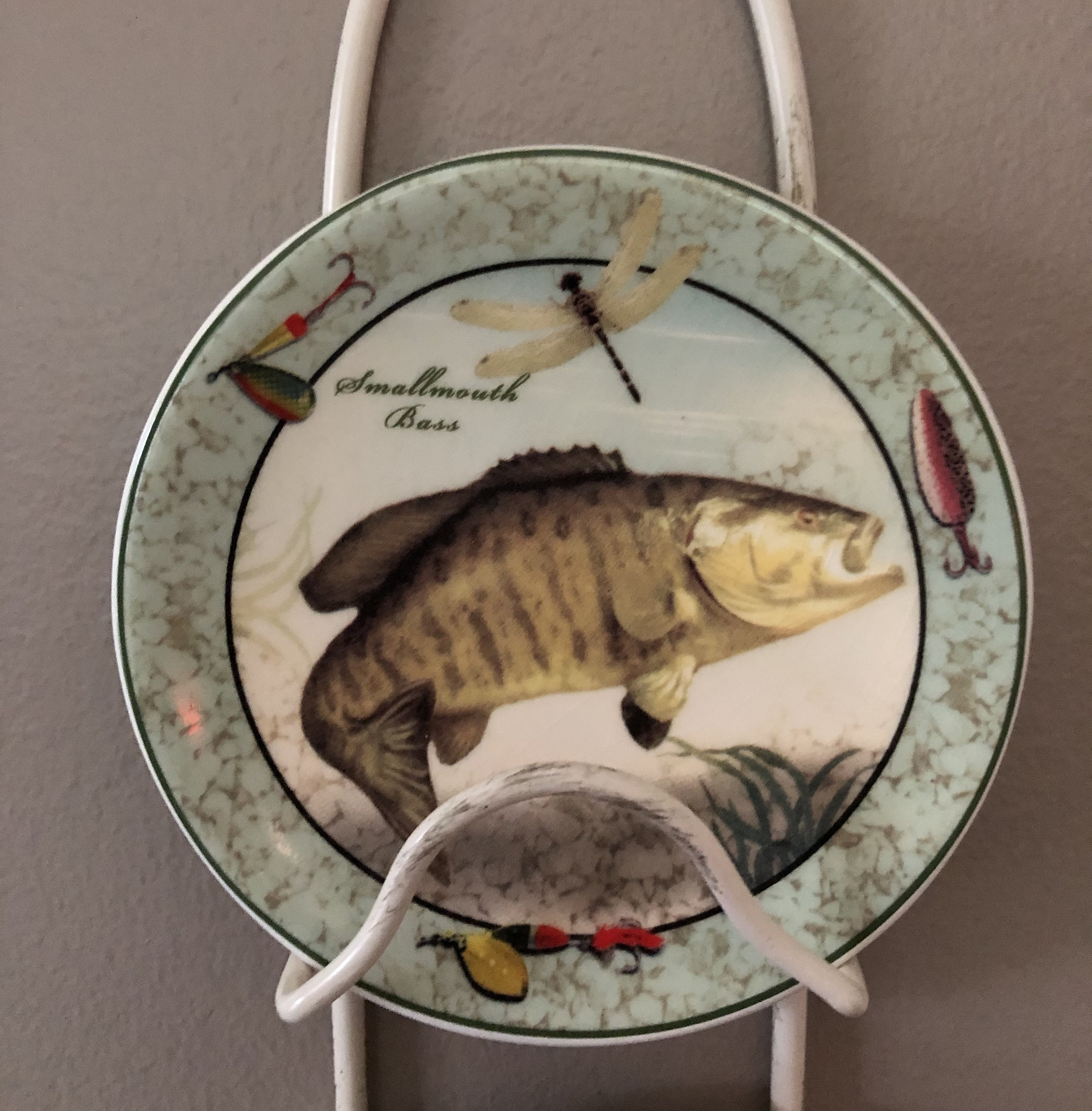 Fishing Plates and Metal Stand Etsy