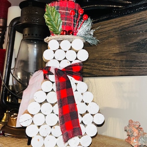 Cork Snowman: Winter Home Decor (6x11x2”)