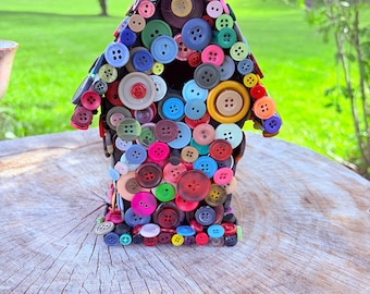 Unique Button Birdhouse