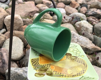 Green Mug Bird Feeder