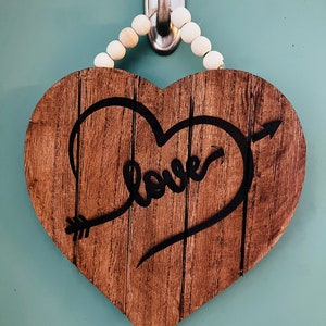 Wood Engraved Love Sign