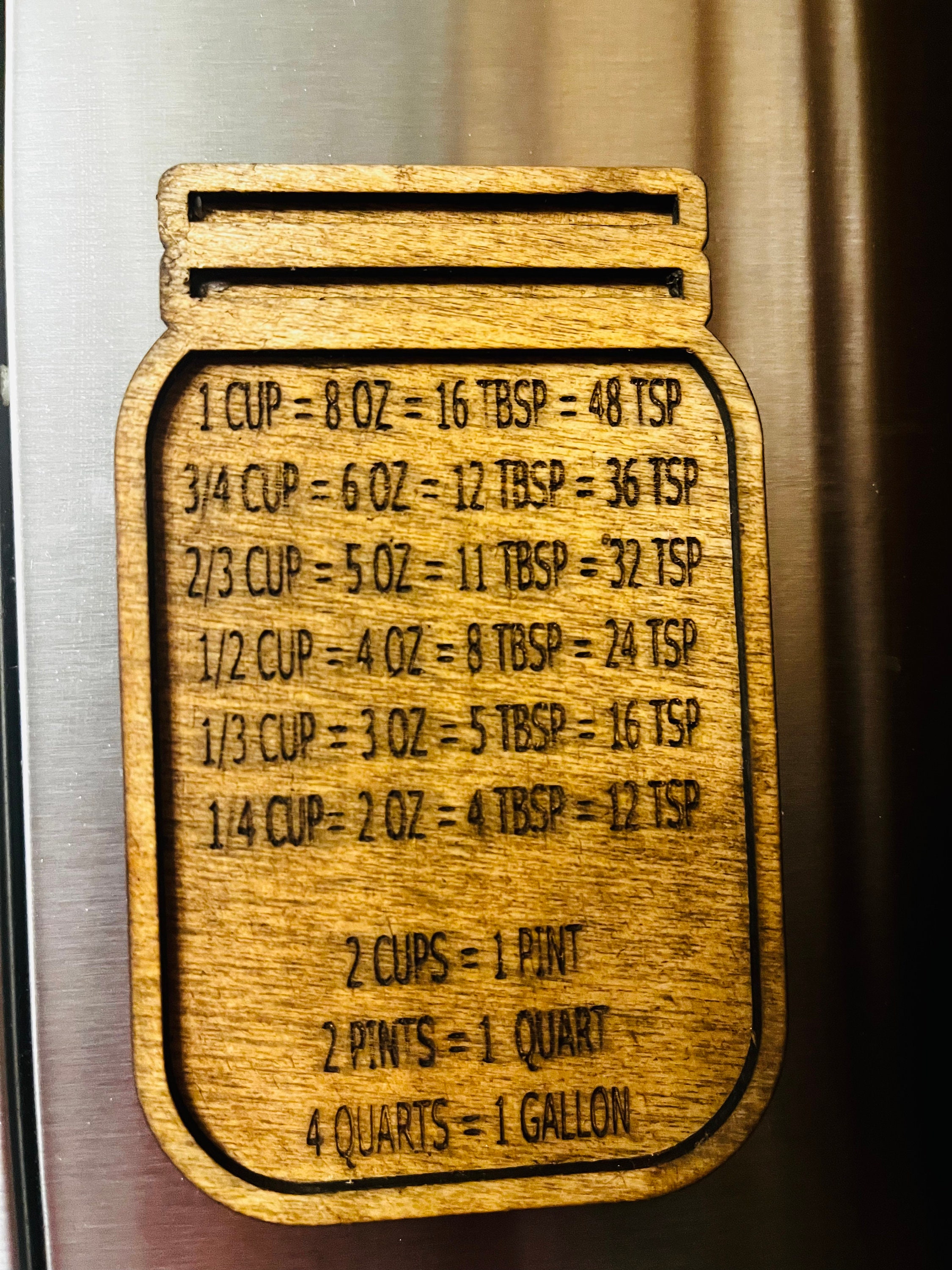 Wood Kitchen Conversion Chart Magnet - Etsy