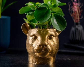 Leopard head flower vase decorative item