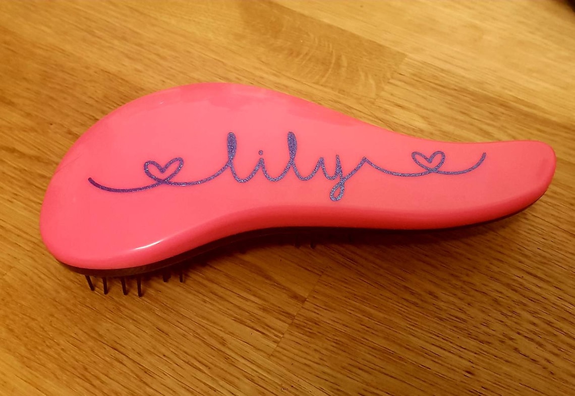 Personalised Detangle Glitter Hair Brush Etsy