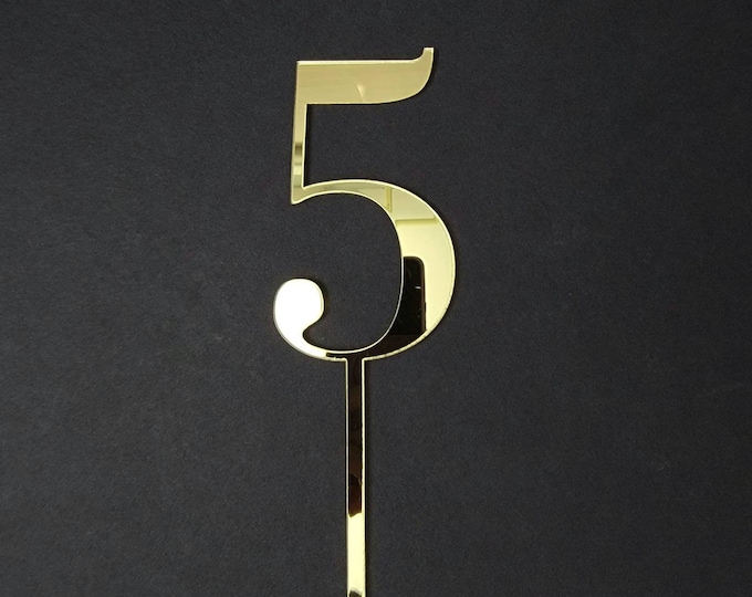 Single Digit Number Cake Topper - Acrylic for Age Birthday, Anniversary ...