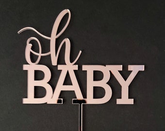 Oh Baby Cake Topper - Acrílico Cake Topper, Cake Topper, para Baby Shower, Revelación de género