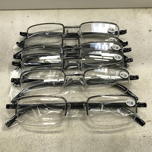 6 Pack Mens Light Weight Rectangular Half Frame Classic Clear Lenses Reading Glasses  1/2 Frame Readers