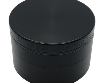 2.5 Inches 4 Pieces Metal Large Tobacco Herb Grinder Spice Smoke Crusher Black