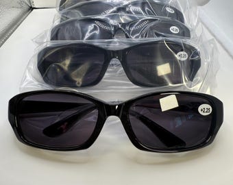 6 Pack Mens Thick Frame Full Tinted Sun Readers Reading Sunglasses Safety Glasses