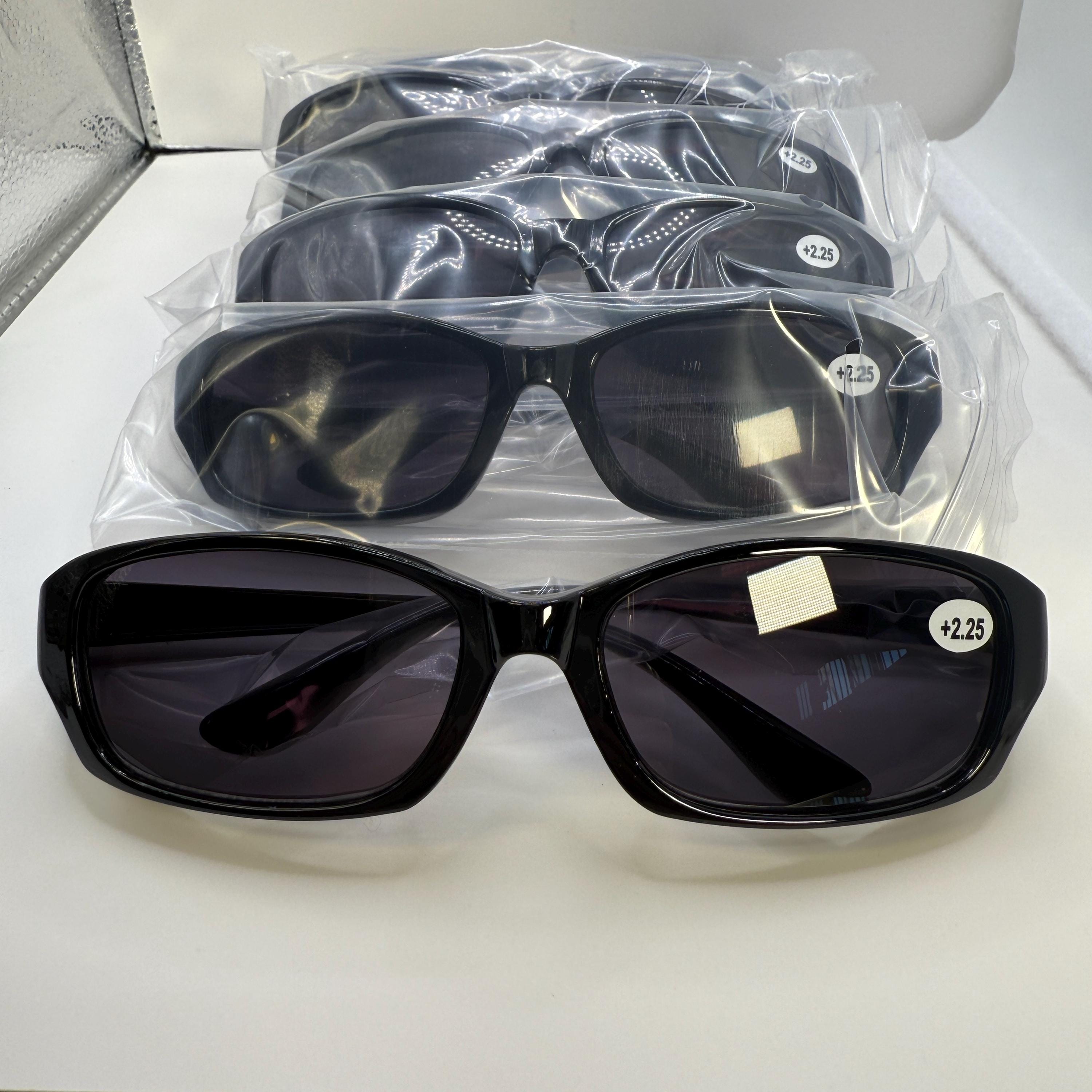 6 Pack Mens Thick Frame Full Tinted Sun Readers Reading Sunglasses Safety Glasses