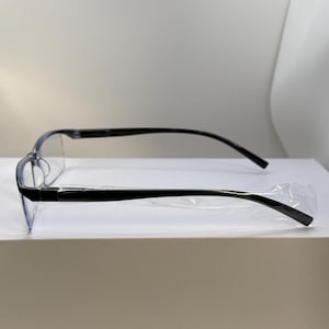 6 Pack Mens Rectangular Half Frame Blue Light Blocking Reading Glasses Black Spring Hinge Readers image 5