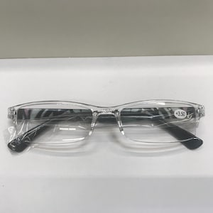 Womens Lightweight Rectangular Clear Frame and Lenses Half Frame Slim Reading Glasses Readers for Ladies