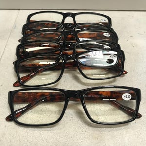 6 Pack Mens Womens Unisex Rectangular Blue Light Blocking Reading Glasses Spring Hinge Readers