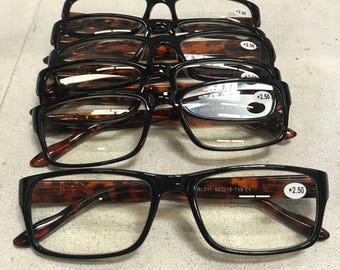 6 Pack Mens Womens Unisex Rectangular Blue Light Blocking Reading Glasses Spring Hinge Readers