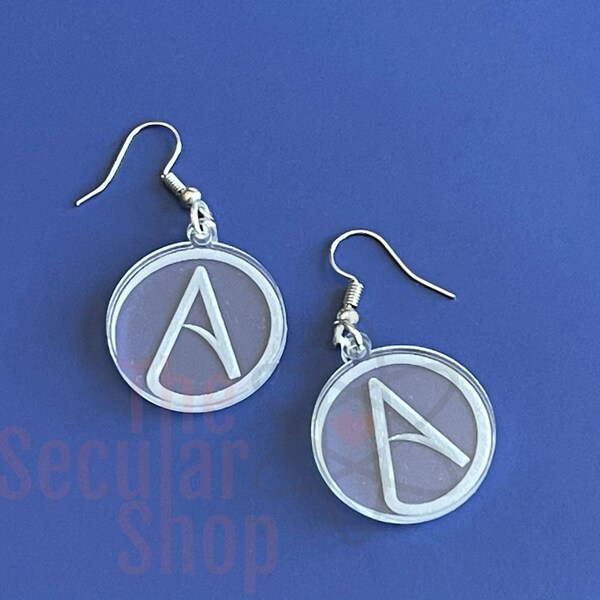 5 Styles!! Atheist | Atheism | Secular Humanist | Humanism | Agnostic | Freethinker | Antitheist | Infidel | Heathen | Acrylic Earrings