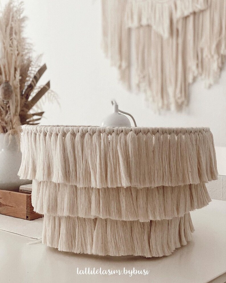 Boho Light. Fringe Chandelier Tassel Lamp Shade 40 Cm Width Etsy