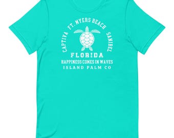 Florida Beach Sea Turtle T-Shirt: Captiva, Ft Myers, Sanibel Island Vibes
