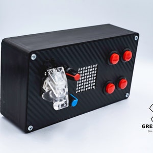 Pc Button box with led matrix Shift indicator for Sim racing or truck sim or flight sim.