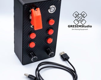 PC Sim Racing Button Box, 12 Outputs