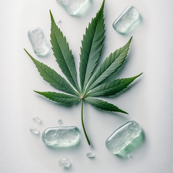 Digital Download - Printable Cannabis Art - Classy Cannabis - Sea Glass & Cannabis - Hemp Spa - Instant Art