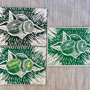 Green Calamansi Block Print