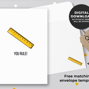 Usted gobierna la tarjeta / tarjeta para maestros, la tarjeta del primer día de la escuela, la tarjeta escolar de buena suerte, la tarjeta de regreso a la escuela, los juegos de palabras de la escuela / descarga instantánea
