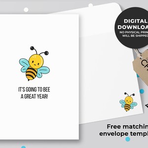 It's Going to BEE a Great Year Printable Card / Card for Teachers, First Day of School Card, Good Luck School Card / Instant Download