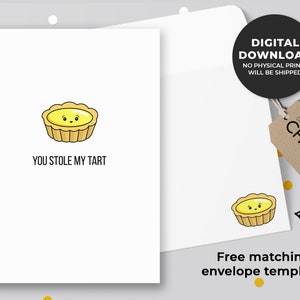 Vous avez volé ma tarte carte imprimable | Punny Anniversary, Dim Sum Lovers, Foodie Love Card, Asian Food Pun, Valentine Card | Téléchargement instantané