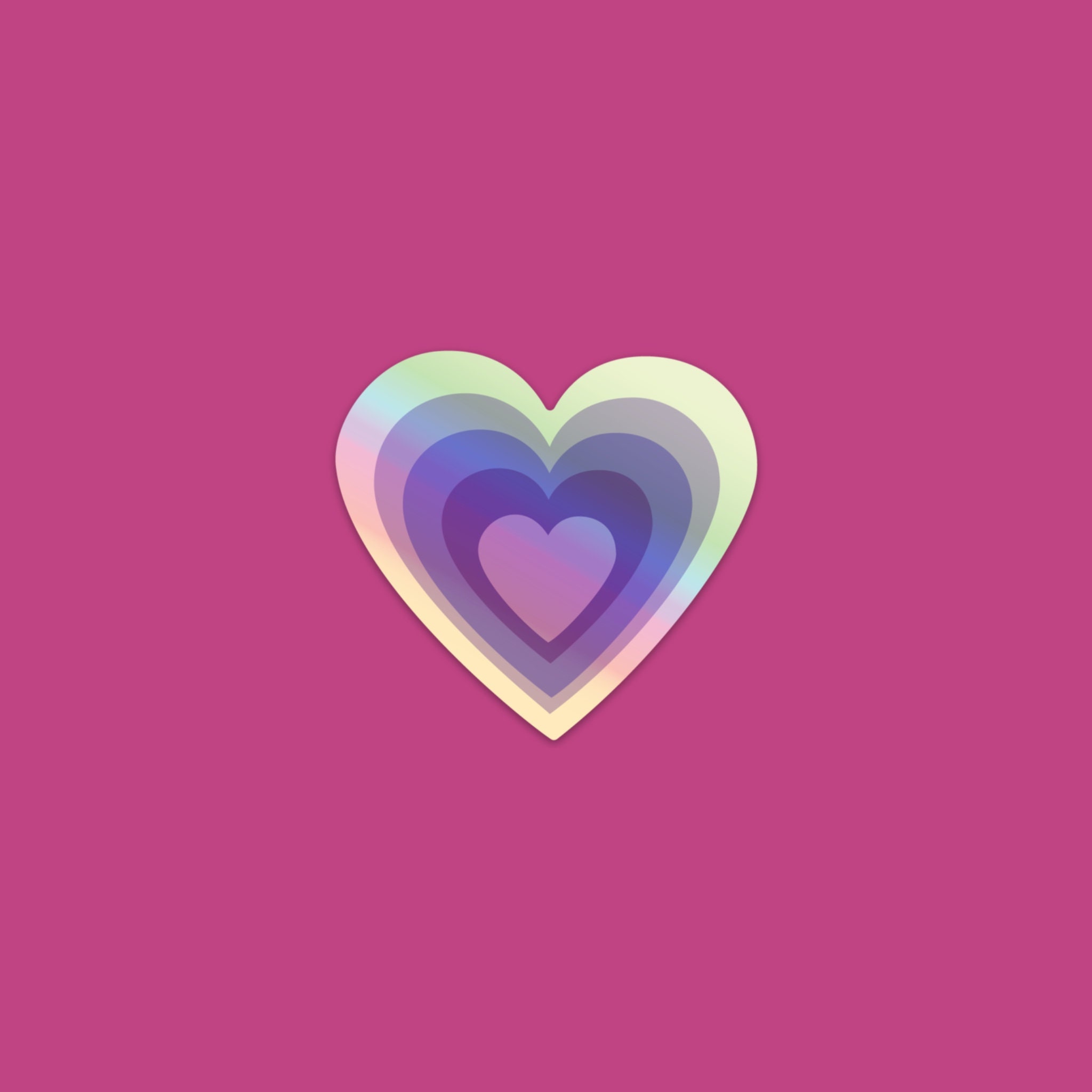 Holographic Y2K Heart Sticker