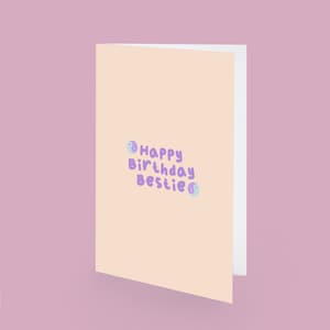 Happy Birthday Bestie Card op gerecycled papier