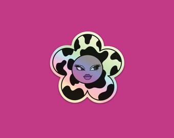 Holographic Flower Babe Sticker