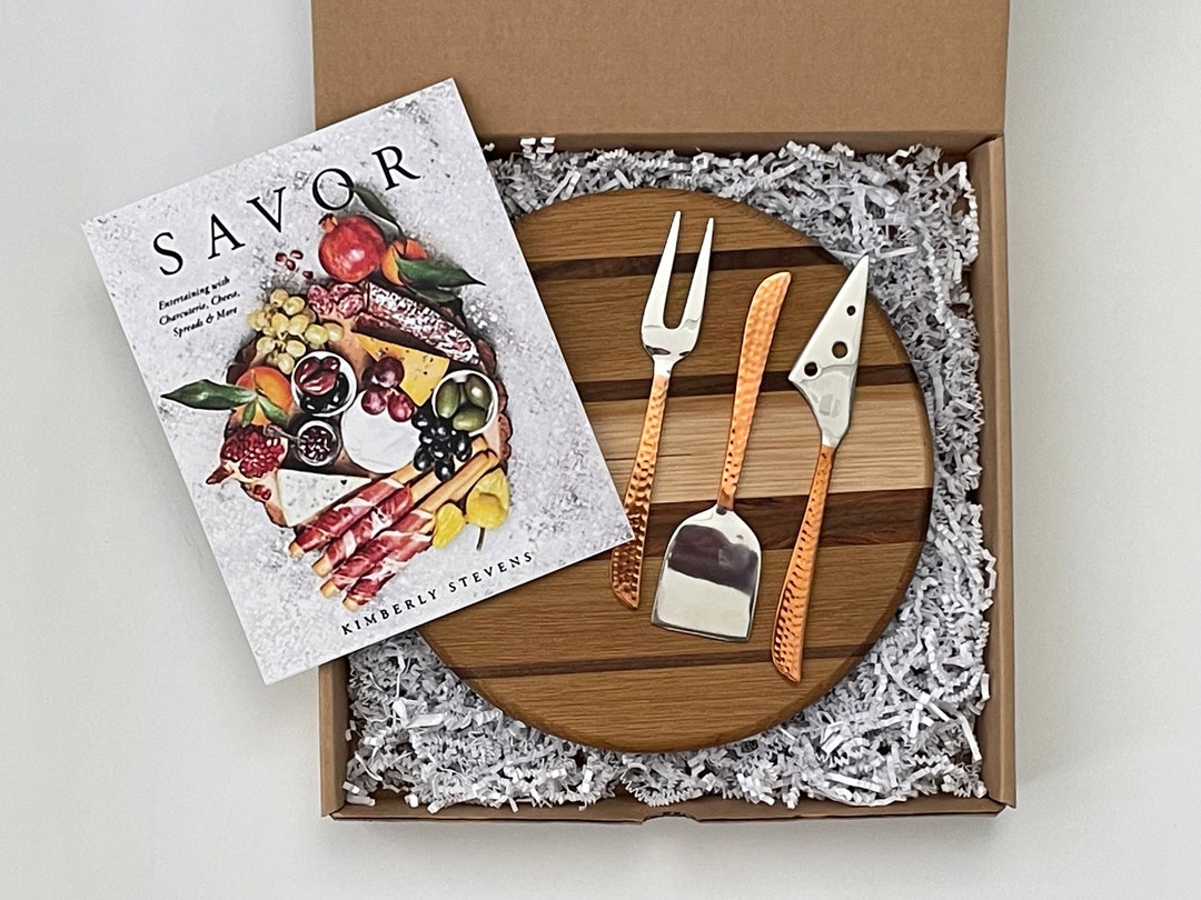 Charcuterie Board Gift Set Cutting Board, Book and Knives Etsy