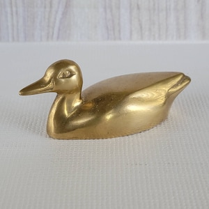 Vintage Brass Duck Figure Paperweight