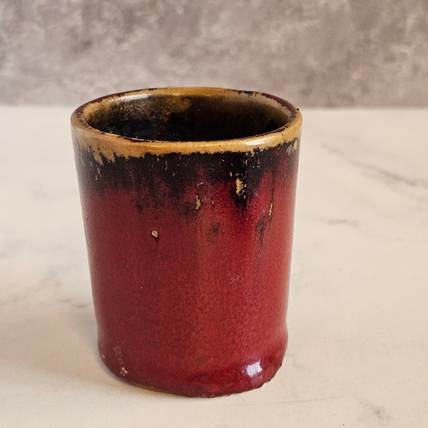 Crabtree and Evelyn Small Red Glaze Pottery Cup