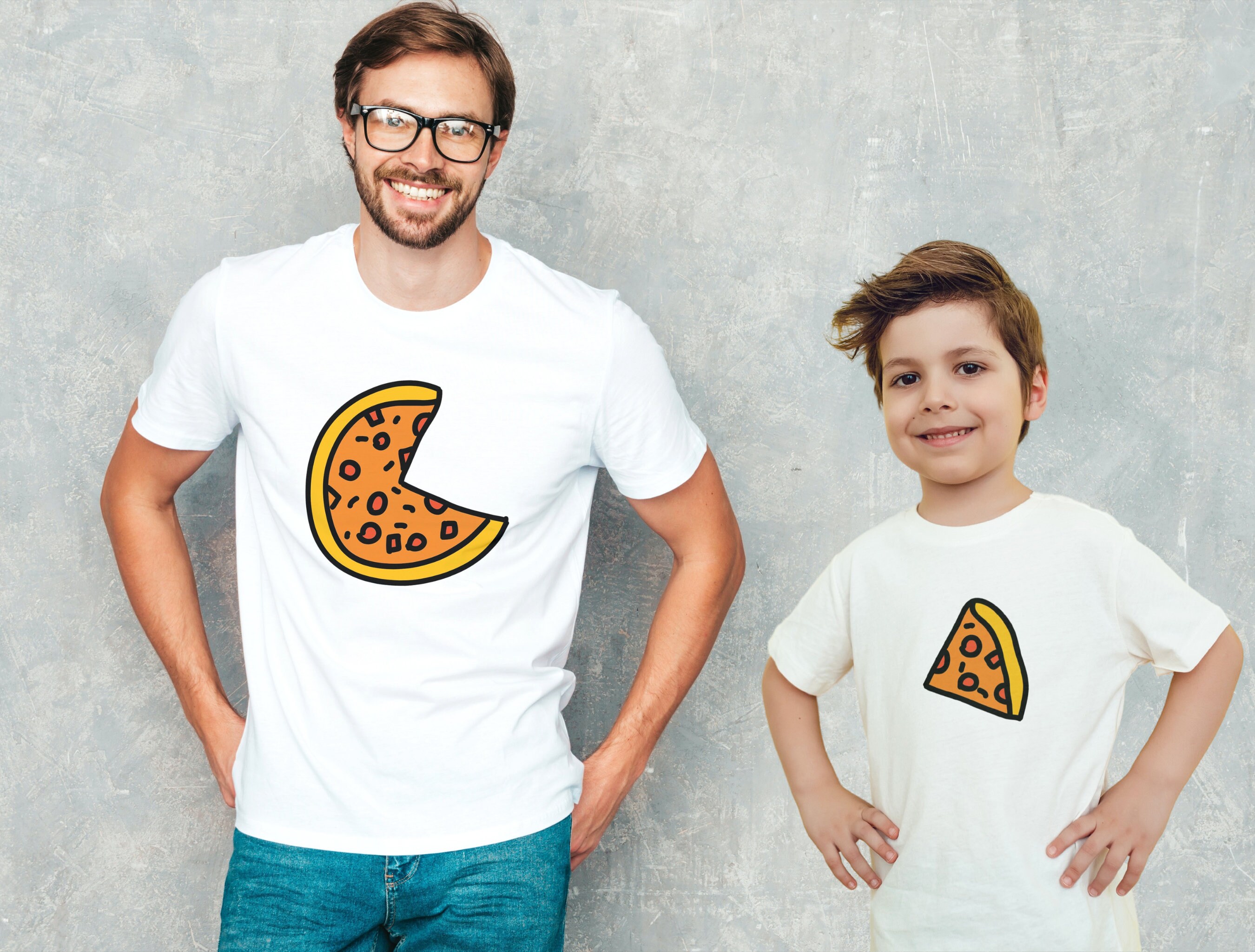 Pizza Slice Family T-shirt Father Son 