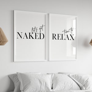 Instant download, printable bedroom poster, print at home, time to relax, get naked, bedroom poster, bedroom inspiration, download image 2