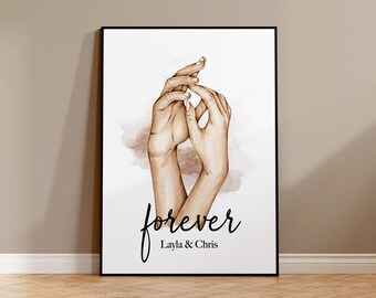Cadeau de mariage à déposer à la mairie, petit cadeau à déposer à la mairie, affiche « amour », décoration de chambre, art mural, pour toujours