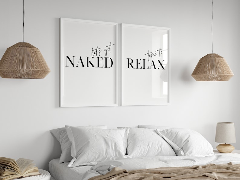 Instant download, printable bedroom poster, print at home, time to relax, get naked, bedroom poster, bedroom inspiration, download image 2