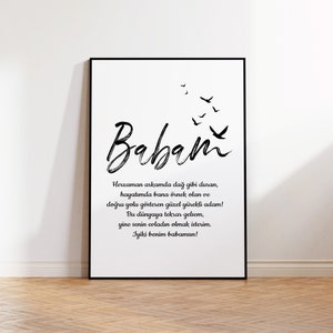 Geschenk Baba | Babaya hediye | Geschenk Baba | türkische Poster | Baba icin hediye | Baba icin sözler | Bayram hediyesi | Ailem |
