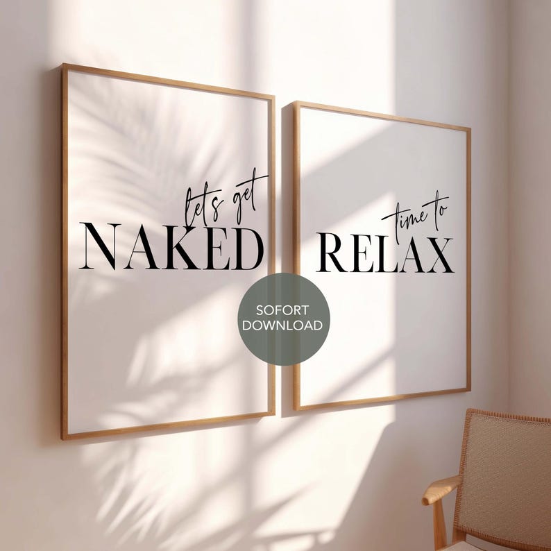 Instant download, printable bedroom poster, print at home, time to relax, get naked, bedroom poster, bedroom inspiration, download image 1