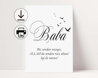 DOWNLOAD | Digital file | Print at home | Bayram gift | Baba gift | Anne gift | Anneye gift | Turkish poster