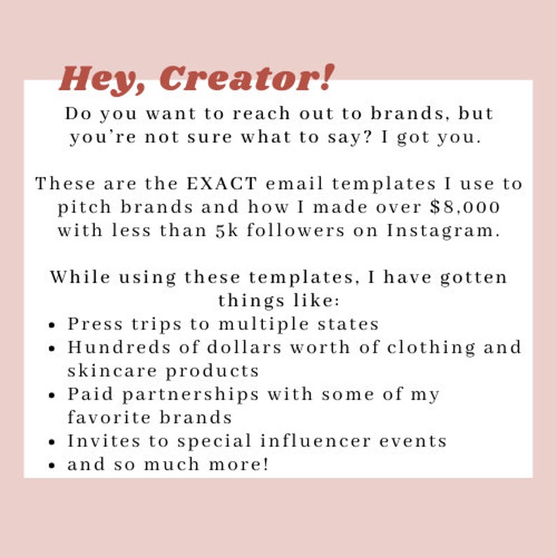 Email Template for Influencers and Content Creators to Pitch to Brands Email Template for Influencers and Content Creators to Pitch to Brands
