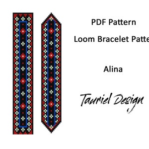 Loom bracelet pattern, PDF bracelet pattern, DIY bracelet, Loom stich pattern, polish folk inspired, geometric pattern, Bead loom pattern