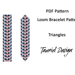 Loom bracelet pattern, PDF bracelet pattern, DIY bracelet, Loom stich pattern, geometric loom pattern, triangles, Bead loom pattern
