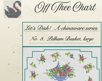 Reproduction Cross Stitch Chart Pelham Basket Royal Winton Chinaware Series (PDF Pattern)