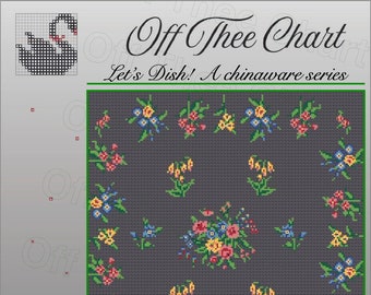 Reproduction Cross Stitch Chart Victorian Royal Winton Chinaware Series (PDF Pattern)