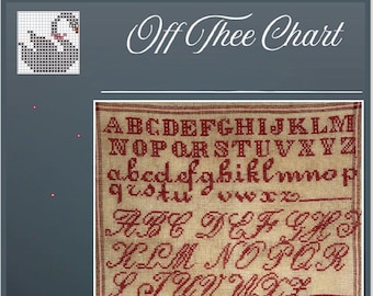 Red New York Antique Reproduction Sampler  Digital Cross Stitch Chart