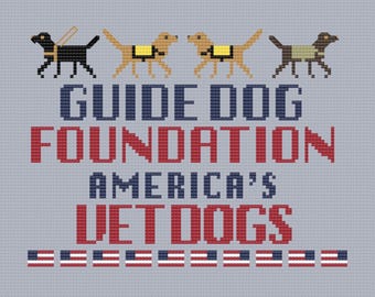 Guide Dog Foundation America's VetDogs Digital Cross Stitch Chart Combo