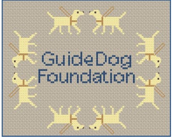 Guide Dog Foundation/America's VetDogs Fundraiser Digital Cross Stitch Chart Yellow Labradors in Harness