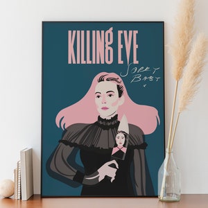 Killing Eve Poster: Villanelle & Eve, Minimalist TV Art (Digital Download)